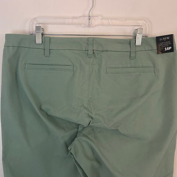 J. Crew Factory Women's High Rise Girlfriend Chino Pants Green 16 P Petite New - Picture 6 of 8